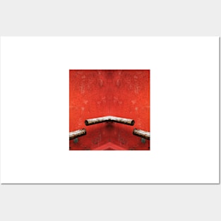 VIVID RED BAR PATTERNS NUMBER 2 Posters and Art